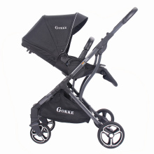 Cochecito de bebé plegable 2 en 1 para niños, silla de paseo para bebé recién nacido, color negro